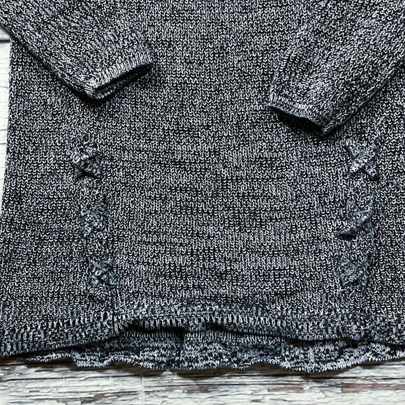 ana Womens Sweater Top size Small Gray Pullover Tunic Short Dress Cotton Stretch - Picture 7 of 10